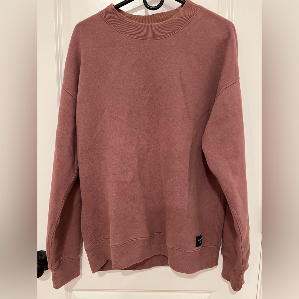 Abercrombie & Fitch Men's Dusty Rose Crewneck Sweater SOFT A&F FLEECE